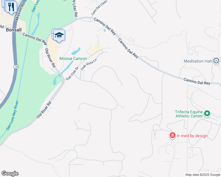 map of restaurants, bars, coffee shops, grocery stores, and more near 5808 Lake Vista Drive in Bonsall