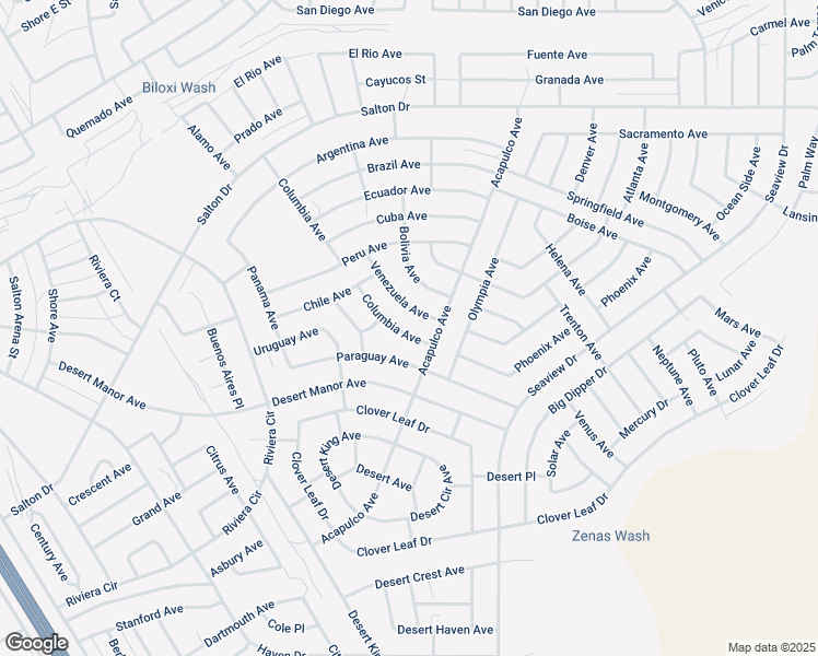 map of restaurants, bars, coffee shops, grocery stores, and more near 2120 Columbia Avenue in Thermal