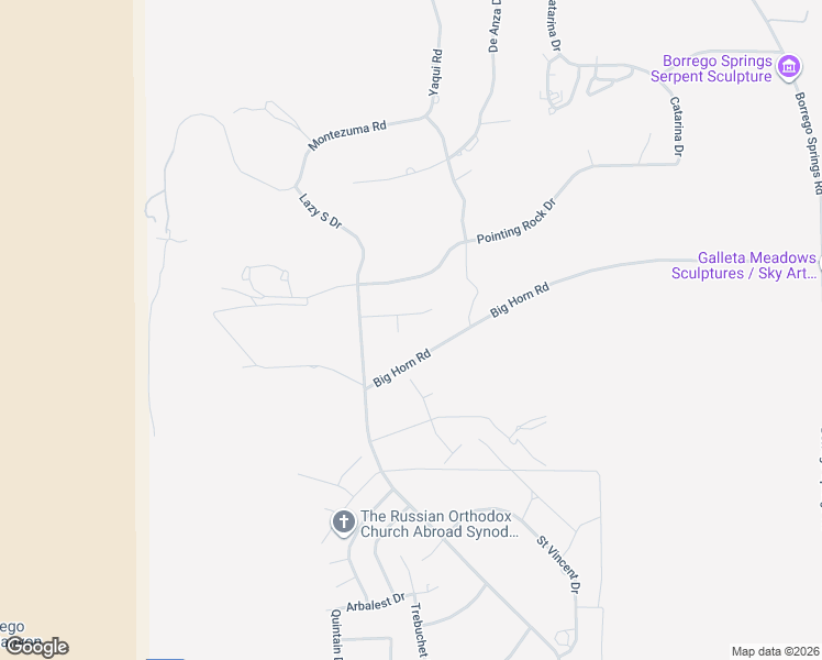 map of restaurants, bars, coffee shops, grocery stores, and more near 347 Wheel Hub Place in Borrego Springs