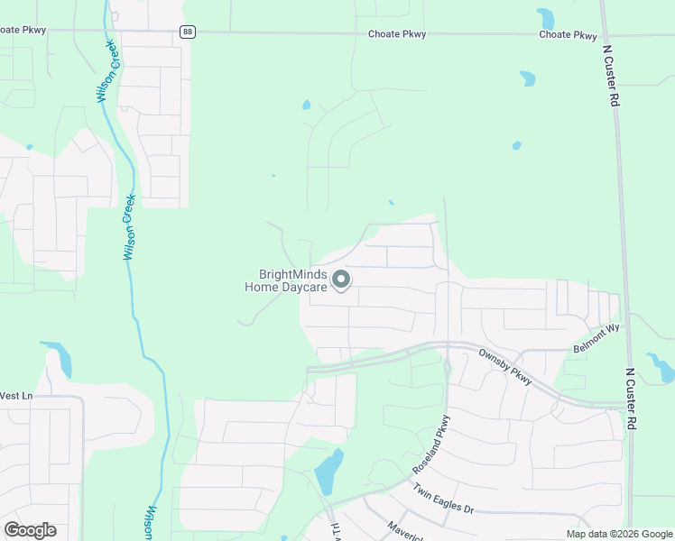 map of restaurants, bars, coffee shops, grocery stores, and more near 2510 War Admiral Street in McKinney