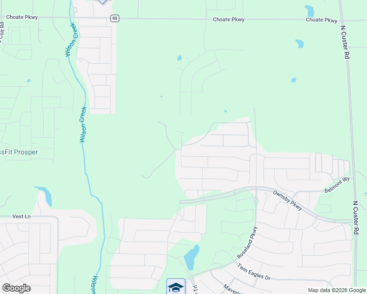 map of restaurants, bars, coffee shops, grocery stores, and more near 3115 Cavalry Way in McKinney