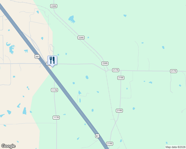 map of restaurants, bars, coffee shops, grocery stores, and more near 1305 County Road 2175 in Decatur