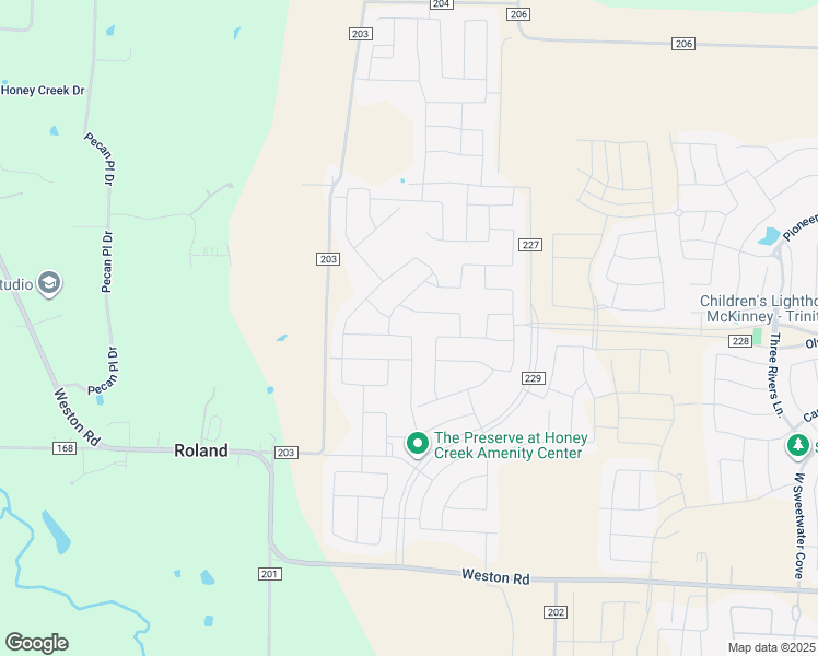 map of restaurants, bars, coffee shops, grocery stores, and more near County Road 227 in McKinney