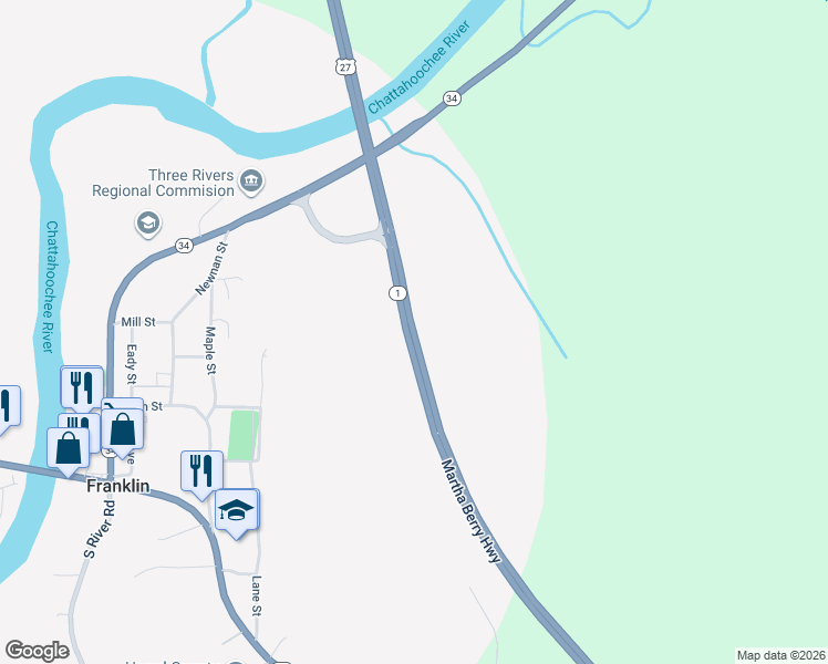 map of restaurants, bars, coffee shops, grocery stores, and more near in Franklin