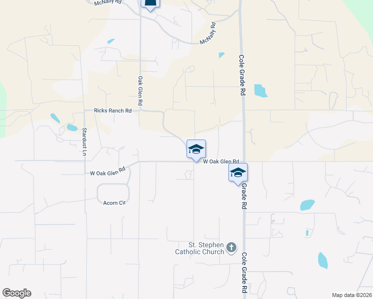 map of restaurants, bars, coffee shops, grocery stores, and more near Oak Glen Road in Valley Center