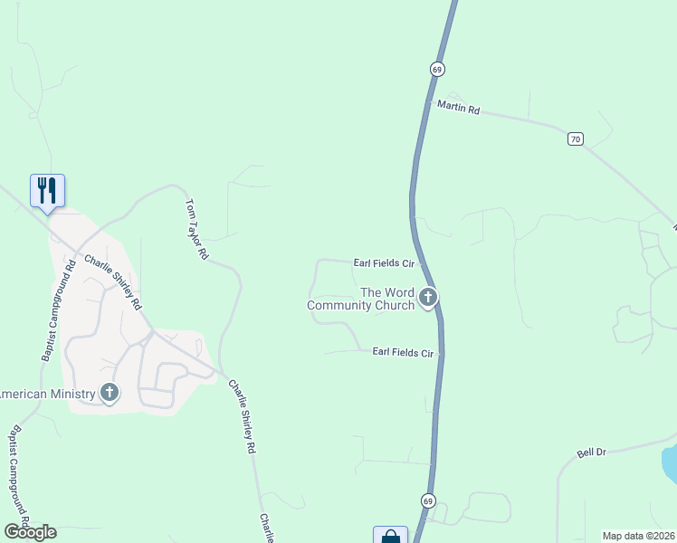 map of restaurants, bars, coffee shops, grocery stores, and more near 9458 Earl Fields Circle in Northport