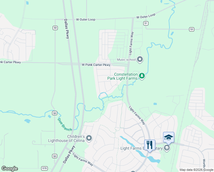 map of restaurants, bars, coffee shops, grocery stores, and more near 3104 Culver Avenue in Celina