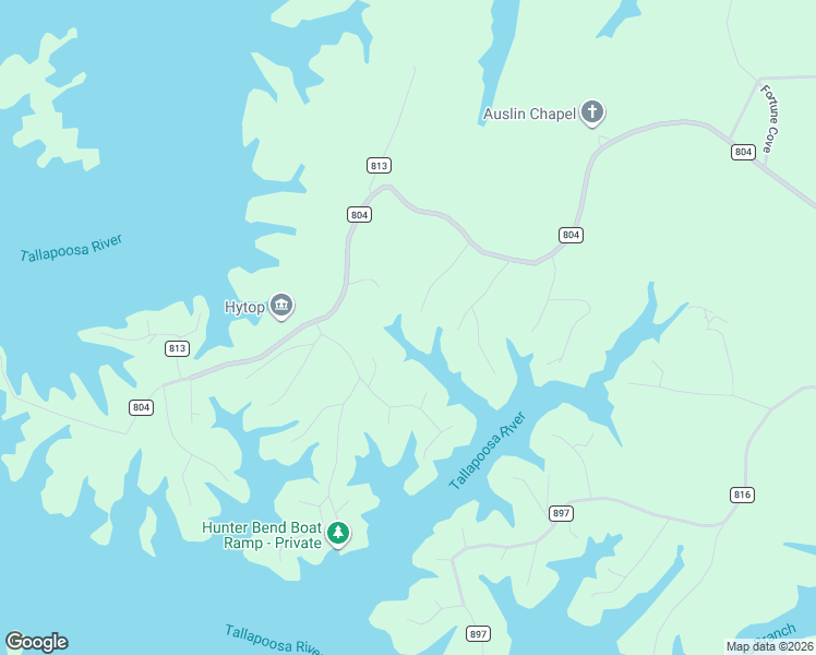 map of restaurants, bars, coffee shops, grocery stores, and more near 197 River Birch Road in Wedowee