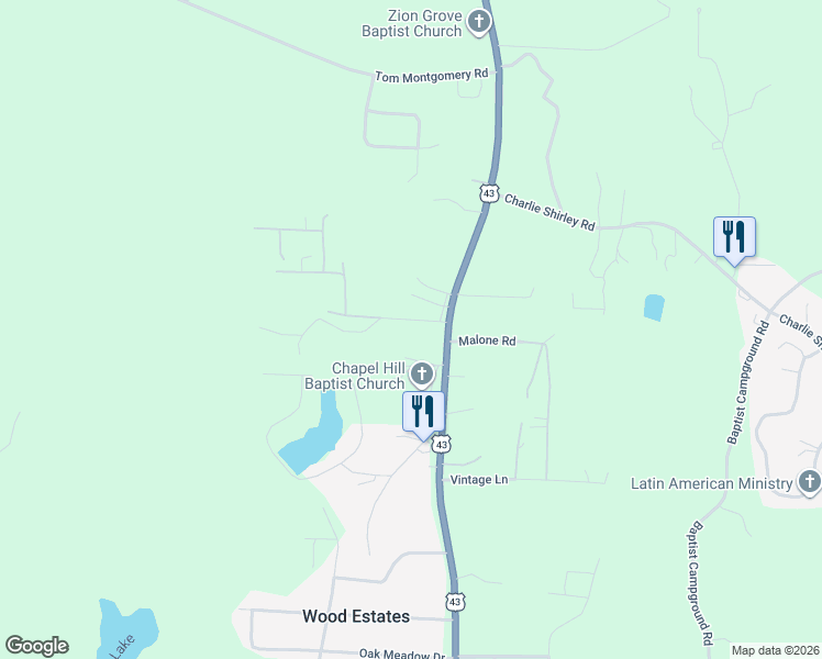 map of restaurants, bars, coffee shops, grocery stores, and more near 12201 Beard Rd in Northport