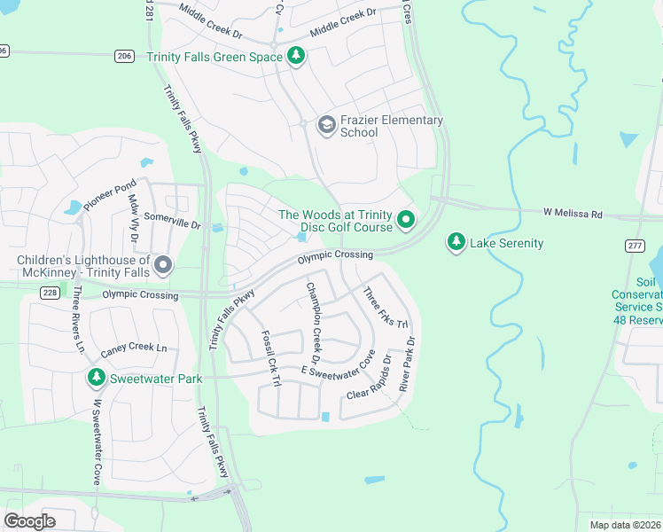 map of restaurants, bars, coffee shops, grocery stores, and more near 8013 Three Forks Trail in McKinney
