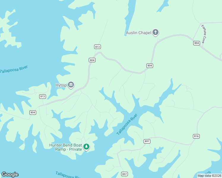 map of restaurants, bars, coffee shops, grocery stores, and more near 197 River Birch Road in Wedowee