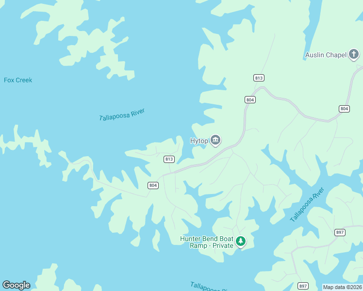 map of restaurants, bars, coffee shops, grocery stores, and more near 72 Eubanks Point Road in Wedowee