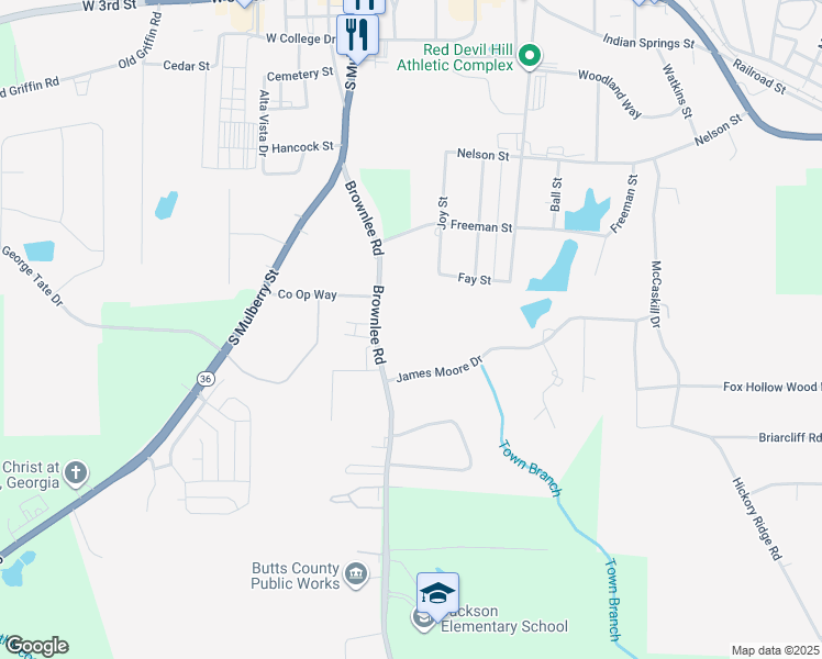 map of restaurants, bars, coffee shops, grocery stores, and more near 469 Brownlee Road in Jackson