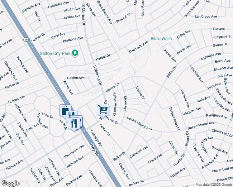 map of restaurants, bars, coffee shops, grocery stores, and more near 2142 Salton Arena Street in Thermal