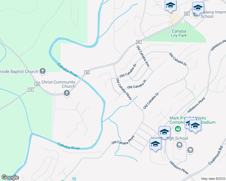 map of restaurants, bars, coffee shops, grocery stores, and more near 417 Old Cahaba Way in Helena
