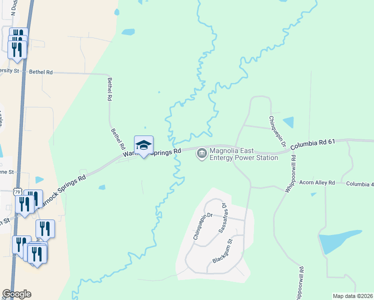 map of restaurants, bars, coffee shops, grocery stores, and more near 388-526 Columbia Road 61 in Magnolia