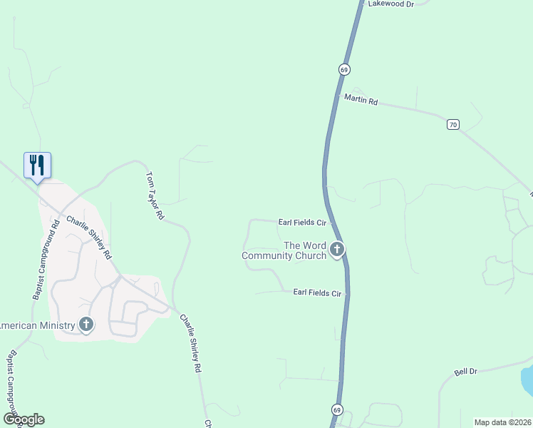 map of restaurants, bars, coffee shops, grocery stores, and more near 9458 Earl Fields Circle in Northport