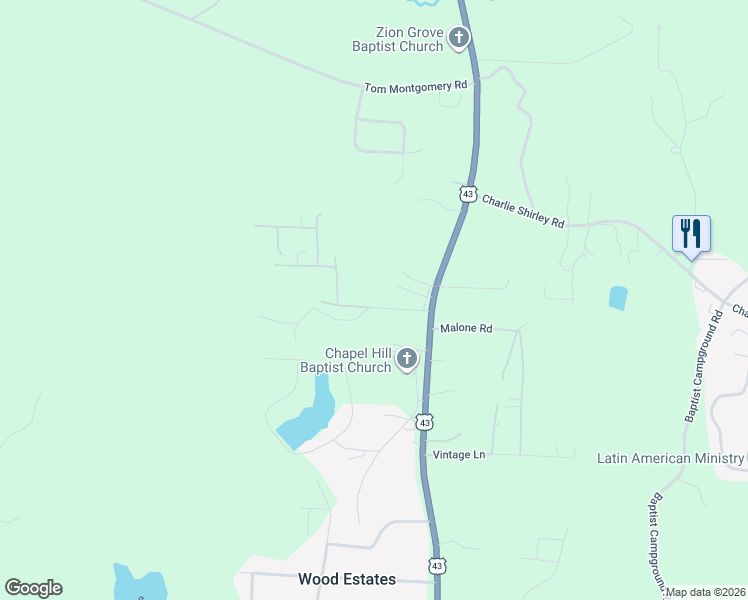 map of restaurants, bars, coffee shops, grocery stores, and more near 12201 Beard Road in Northport