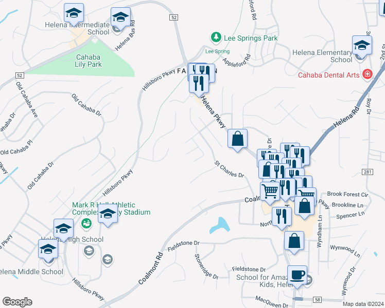 map of restaurants, bars, coffee shops, grocery stores, and more near 2005 Jackson Lane in Helena