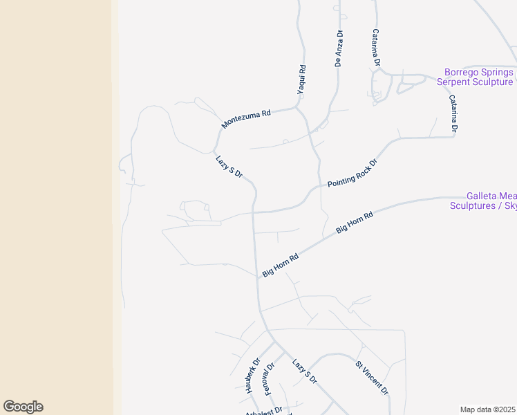 map of restaurants, bars, coffee shops, grocery stores, and more near 316 Pointing Rock Drive in Borrego Springs