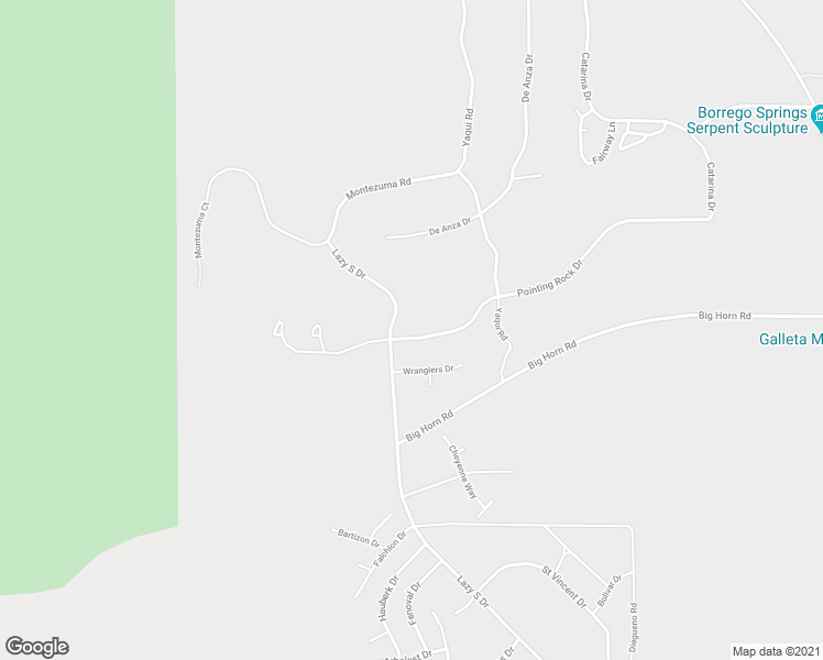 map of restaurants, bars, coffee shops, grocery stores, and more near 316 Pointing Rock Drive in Borrego Springs