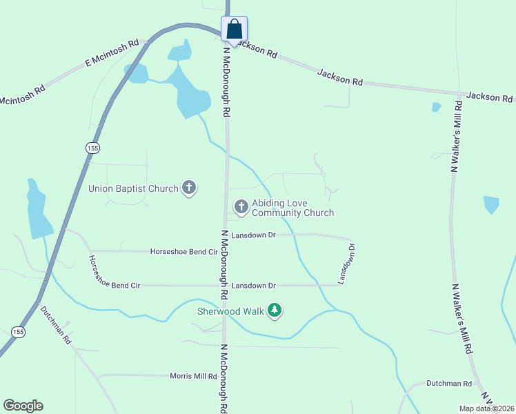 map of restaurants, bars, coffee shops, grocery stores, and more near 102 Brookview Drive in Griffin