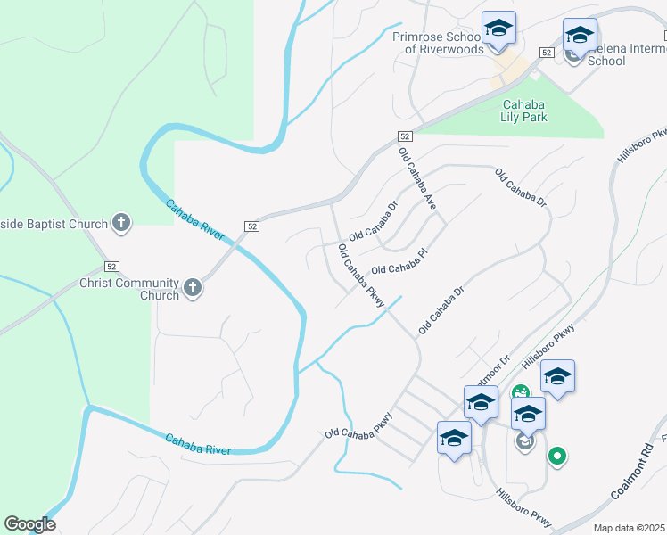 map of restaurants, bars, coffee shops, grocery stores, and more near 424 Old Cahaba Way in Helena