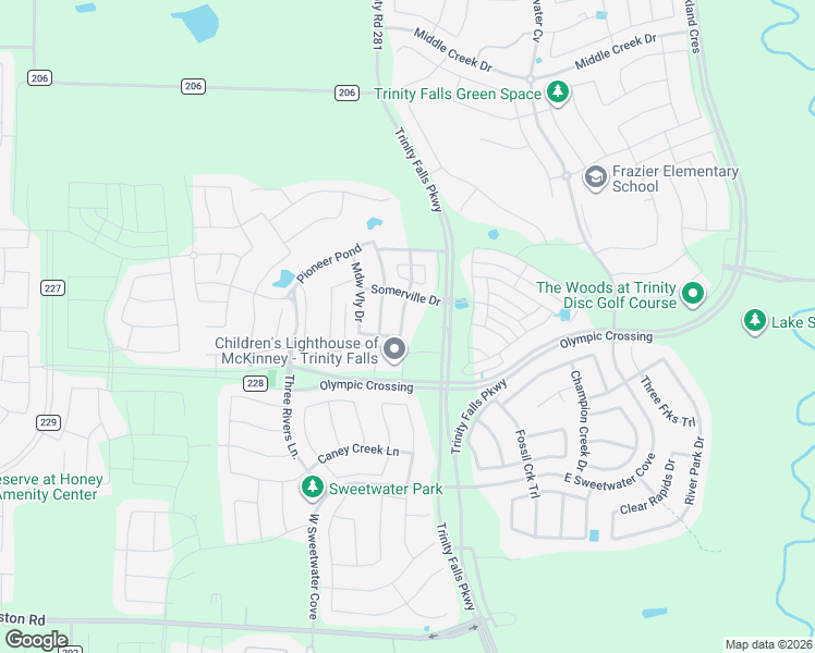 map of restaurants, bars, coffee shops, grocery stores, and more near 4327 County Road 206 in McKinney