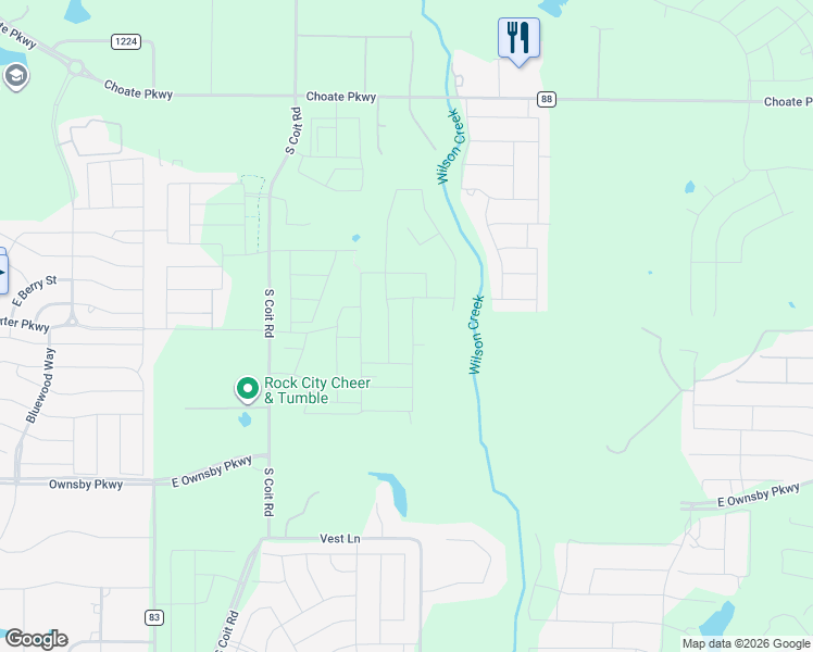 map of restaurants, bars, coffee shops, grocery stores, and more near 4654 County Road 86 in Celina