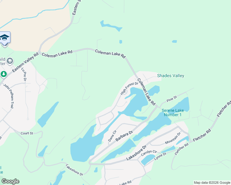 map of restaurants, bars, coffee shops, grocery stores, and more near 5832 High Forest Drive in McCalla