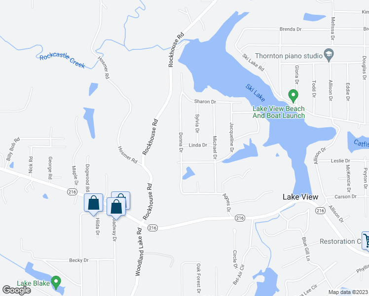 map of restaurants, bars, coffee shops, grocery stores, and more near 13265 Donna Drive in Lake View