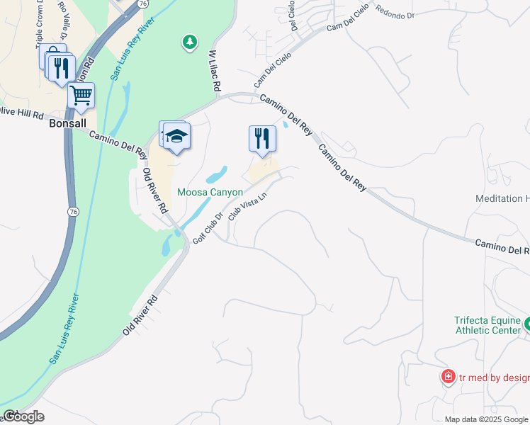map of restaurants, bars, coffee shops, grocery stores, and more near 31350 Lake Vista Circle in Bonsall