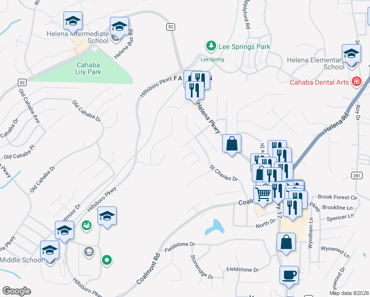 map of restaurants, bars, coffee shops, grocery stores, and more near 725 Claiborne Street in Helena