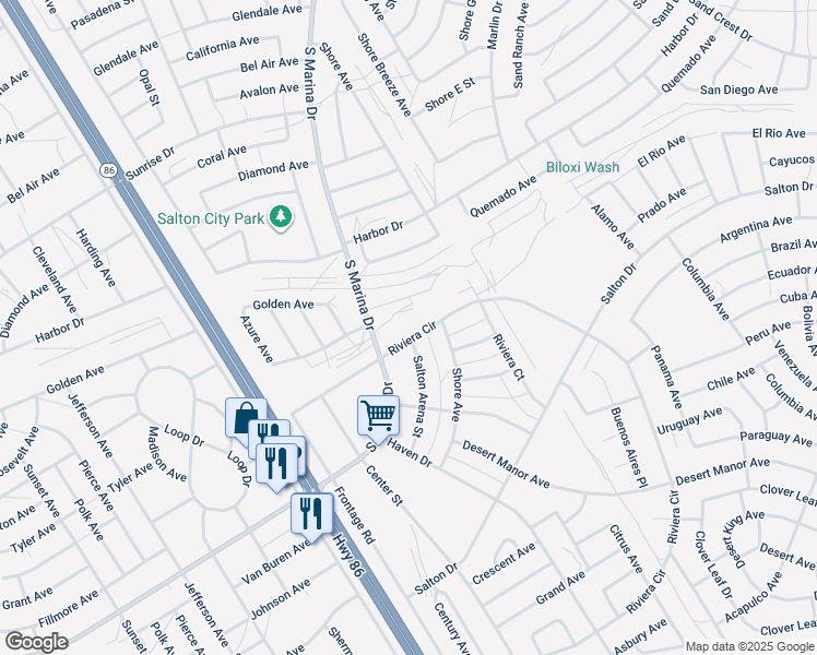 map of restaurants, bars, coffee shops, grocery stores, and more near 1188 Riviera Circle in Thermal