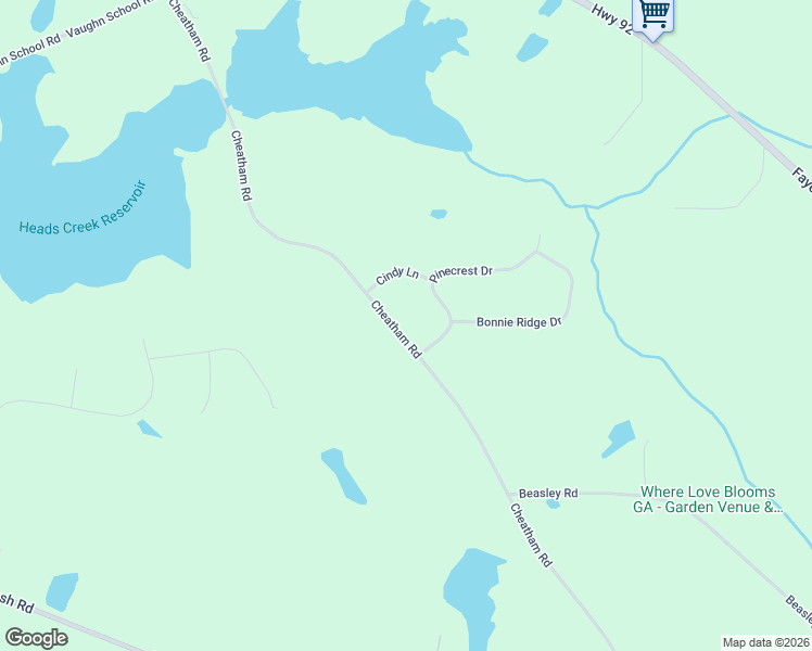 map of restaurants, bars, coffee shops, grocery stores, and more near 826 Cheatham Road in Griffin