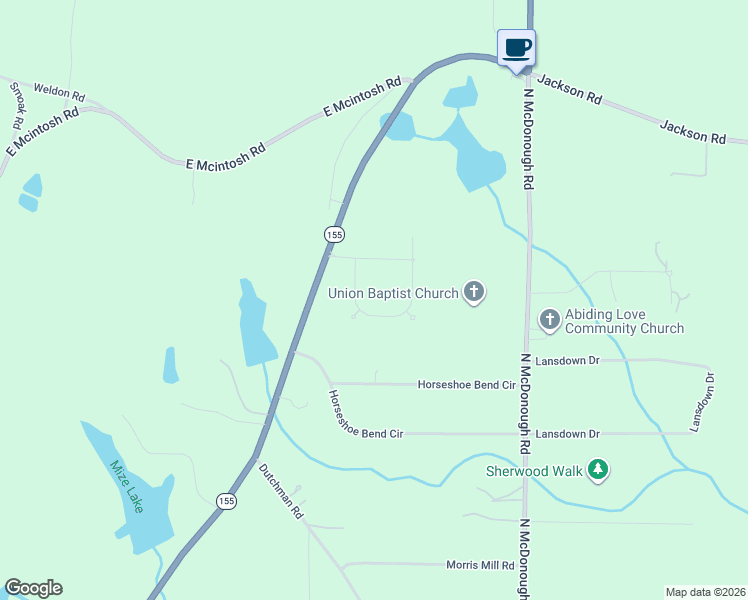 map of restaurants, bars, coffee shops, grocery stores, and more near 505 Kaitlin Circle in Griffin