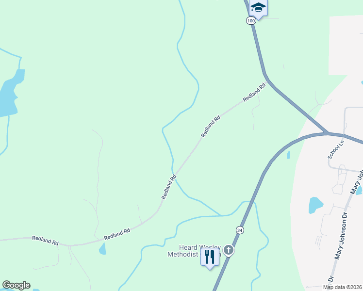 map of restaurants, bars, coffee shops, grocery stores, and more near 390 Redland Road in Franklin