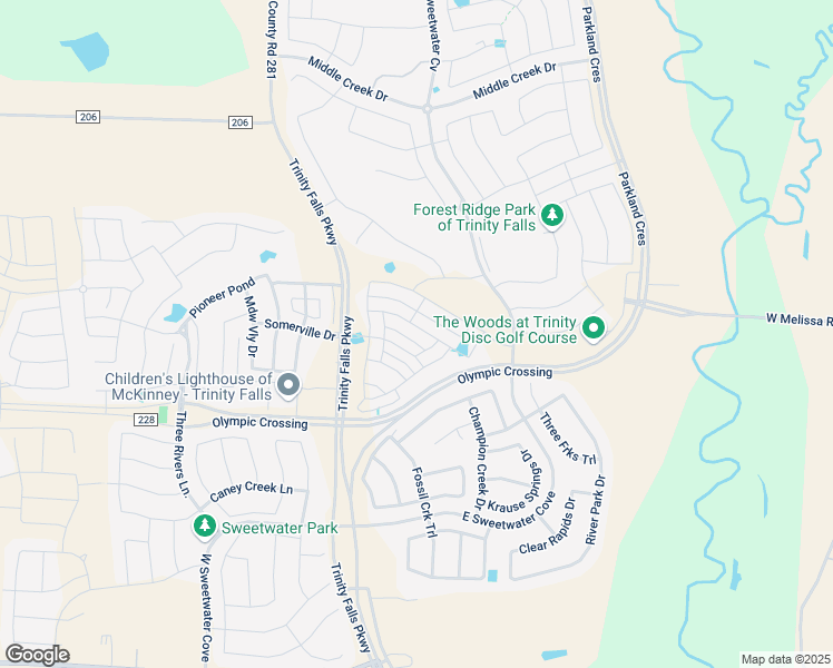 map of restaurants, bars, coffee shops, grocery stores, and more near 444 Mustang Draw Trail in McKinney
