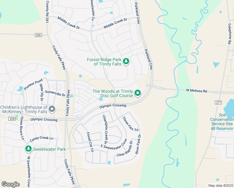 map of restaurants, bars, coffee shops, grocery stores, and more near 701 Lost Woods Way in McKinney