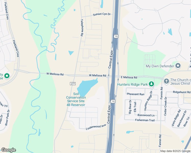map of restaurants, bars, coffee shops, grocery stores, and more near 230 West Melissa Road in Melissa