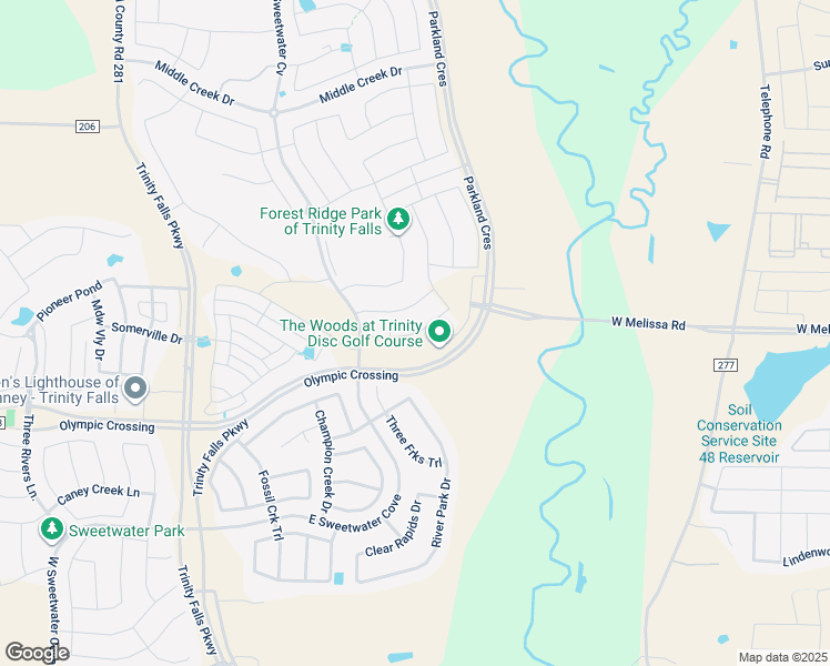 map of restaurants, bars, coffee shops, grocery stores, and more near 817 Lost Woods Way in McKinney