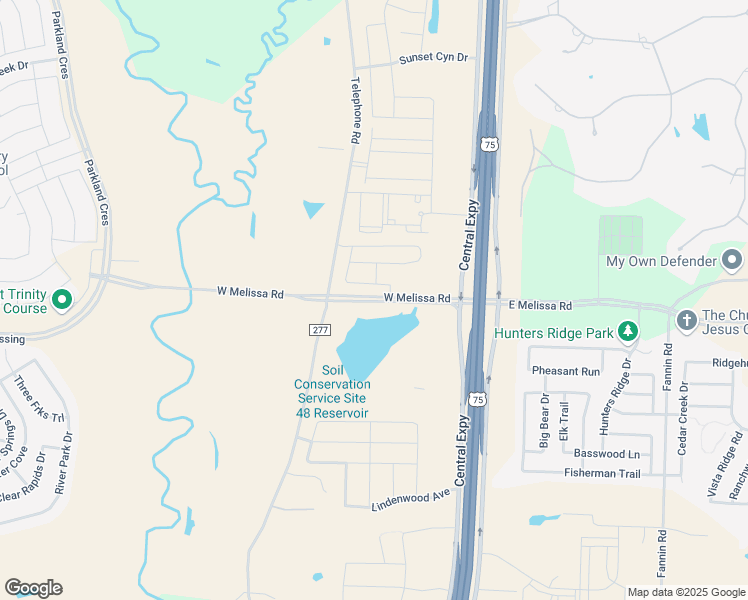 map of restaurants, bars, coffee shops, grocery stores, and more near 230 West Melissa Road in Melissa