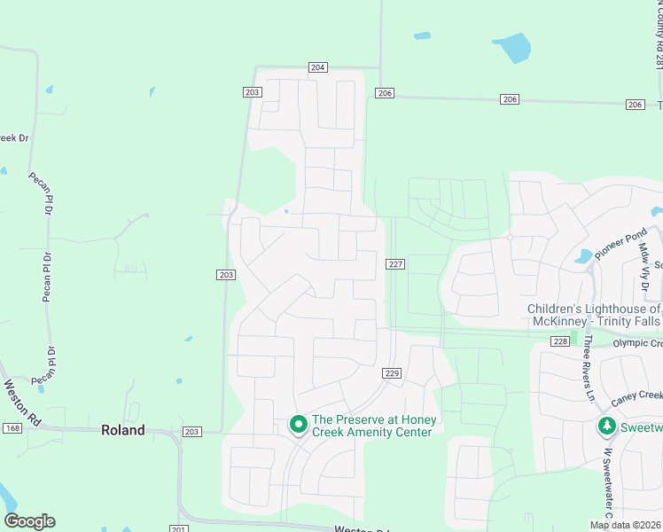 map of restaurants, bars, coffee shops, grocery stores, and more near 5076 County Road 227 in McKinney