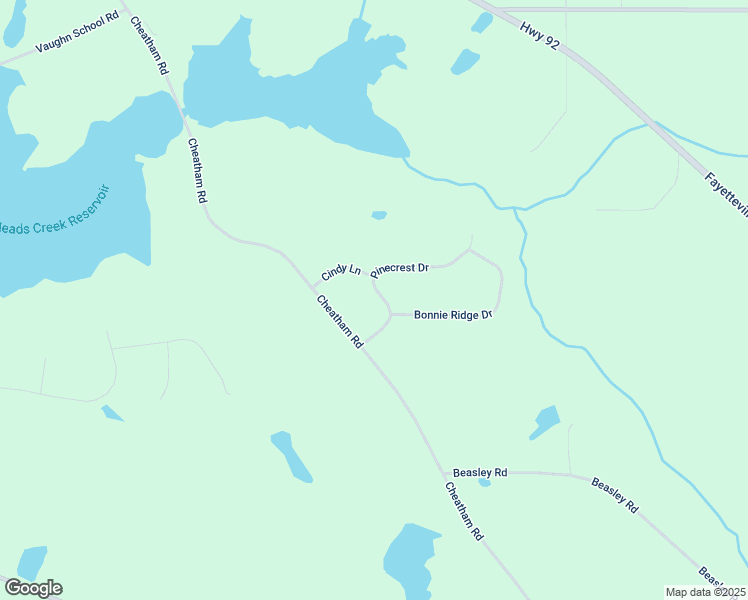 map of restaurants, bars, coffee shops, grocery stores, and more near 1815 Pinecrest Drive in Griffin