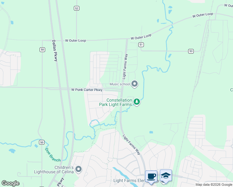 map of restaurants, bars, coffee shops, grocery stores, and more near 1516 Wayback Drive in Celina