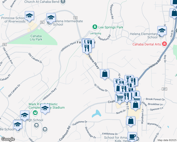 map of restaurants, bars, coffee shops, grocery stores, and more near 715 Claiborne Street in Helena