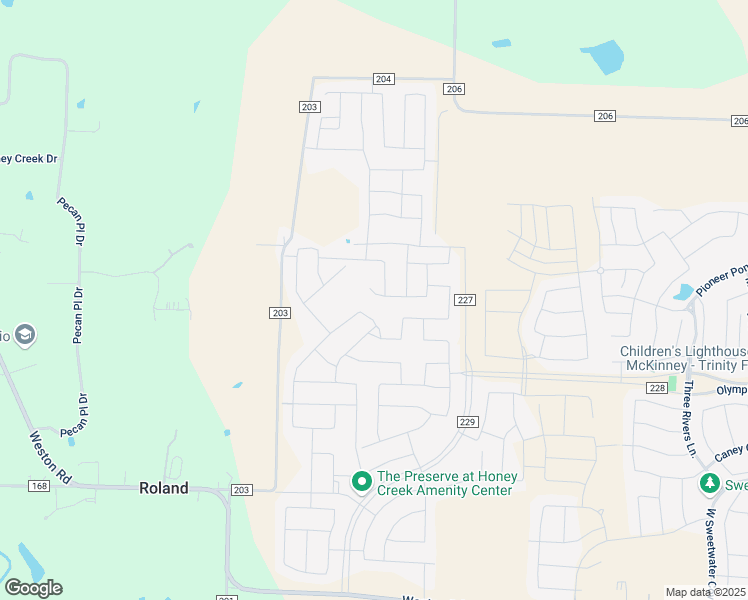 map of restaurants, bars, coffee shops, grocery stores, and more near 5076 County Road 227 in McKinney