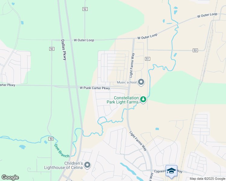 map of restaurants, bars, coffee shops, grocery stores, and more near 2915 Culver Avenue in Prosper