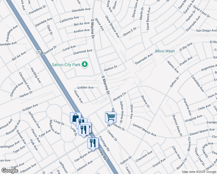 map of restaurants, bars, coffee shops, grocery stores, and more near 1189 Potrero Place in Thermal
