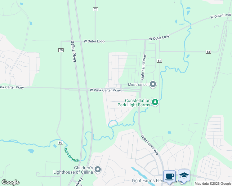 map of restaurants, bars, coffee shops, grocery stores, and more near 2915 Culver Avenue in Prosper